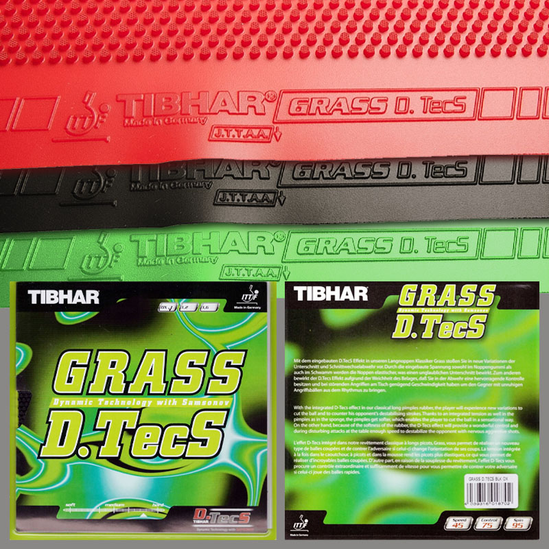 Table Tennis Club - TIBHAR Grass D.TecS Tischtennisbelag mit Langen