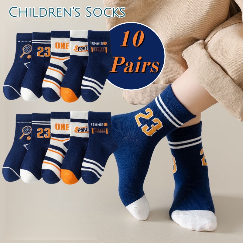 Table Tennis Daily - 10 Paar Jungen Sportsocken Weiche Baumwolle