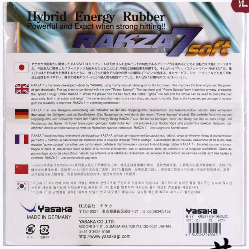 Original Yasaka RAKZA 7 Soft ( – Table Tennis For Sale Bewertung und Preis